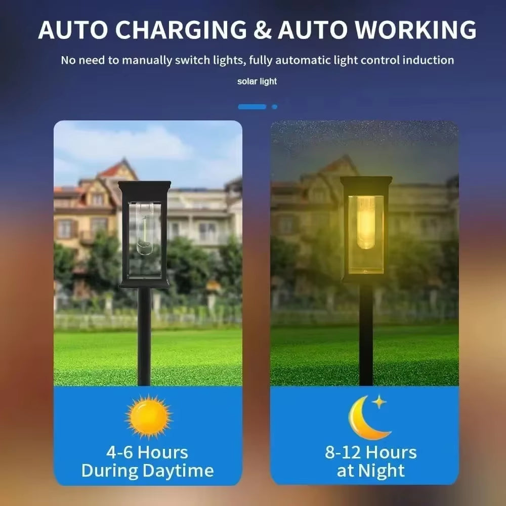 Waterproof LED Solar Lights for Garden Yard Driveway - Automatic Pathway Lighting Outdoor Landscape Lighting Auto On/Off at Dusk