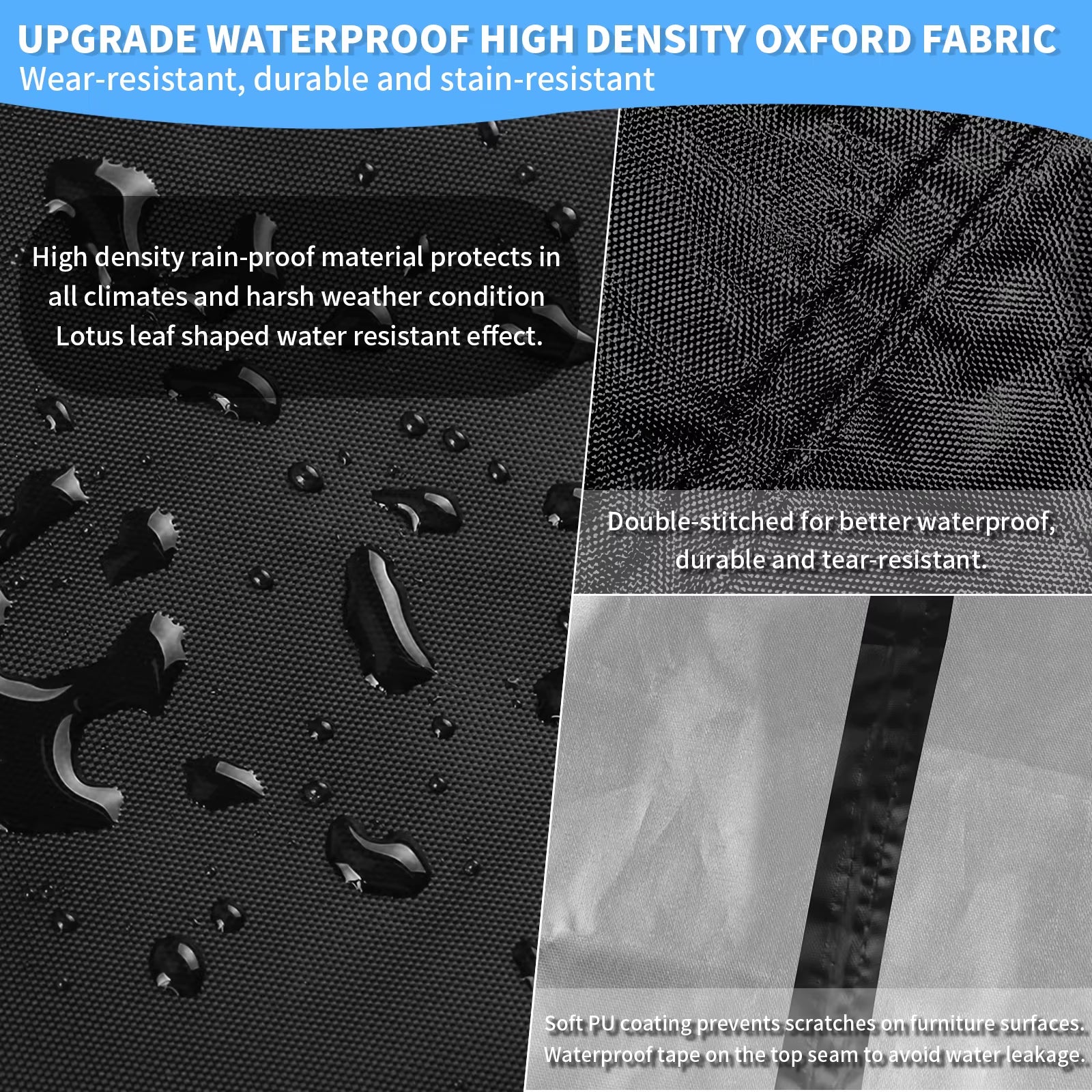 Outdoor Waterproof Sectional Sofa Cover Heavy Duty L-Shape Couch Cover Lawn Sofa Covers Garden Furniture Weather Protection