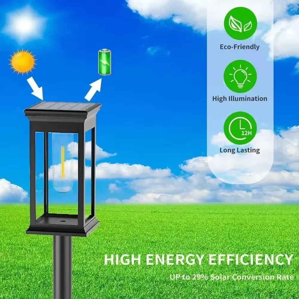 Waterproof LED Solar Lights for Garden Yard Driveway - Automatic Pathway Lighting Outdoor Landscape Lighting Auto On/Off at Dusk